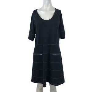 Athleta Black Scoop Neck A-Line Dress